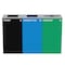Alpine Industries 87 Gal. 3-Stream Steel Blue Cans & Bottles, Green Compost, and Black Commercial Trash Can Station ALP4450-BLK-KIT25 - alternate 1